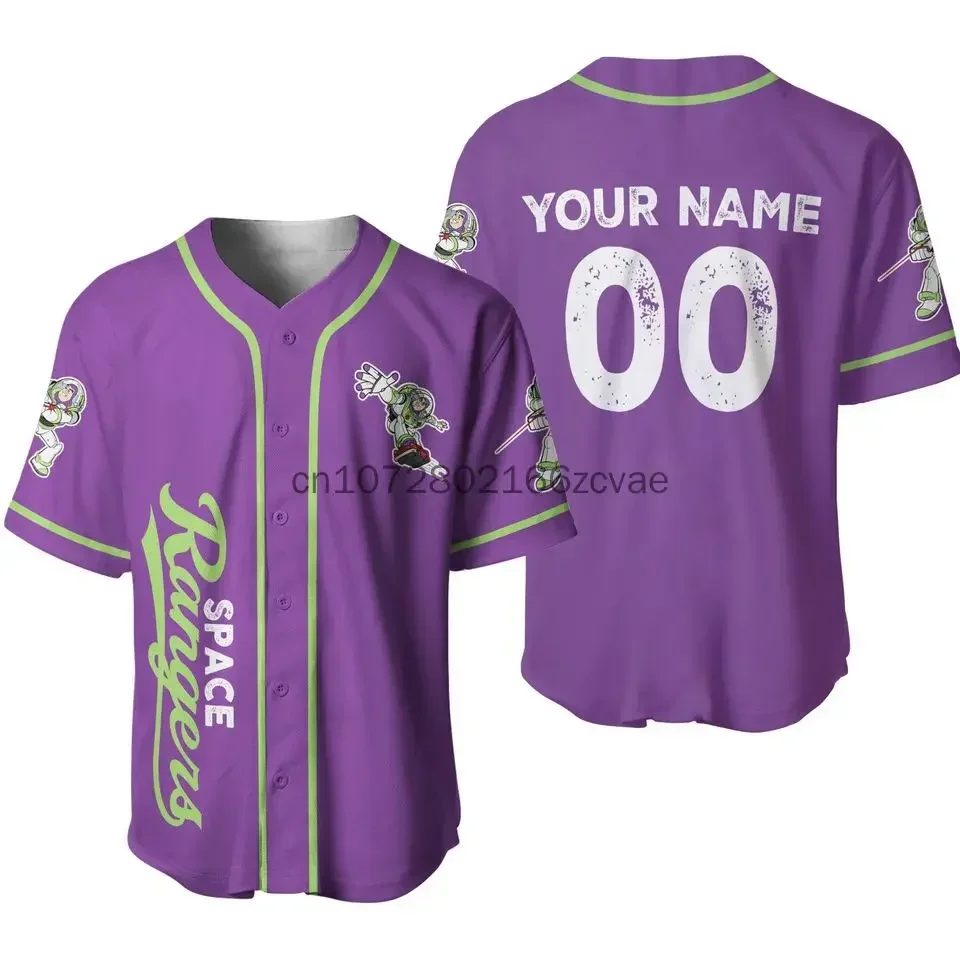 Disney Custom Toy Story Buzz Lightyear Baseball Jersey Streetwear Fashion Summer camicia da Baseball a maniche corte da uomo e da donna