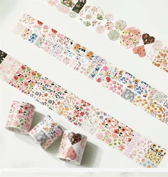 3roll/set WT Flower Bouquet Collection Die-cut Sticker Scrapbooking Washi Tape Photocard Planner Decoration Supplies