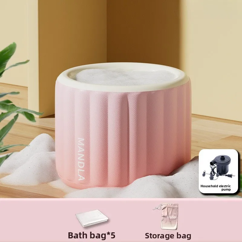 Bath Tub Portable Shower Bucket Student Boost Foldable Home Use Automatic Inflatable Bath Tub for Adults Winter Full Body