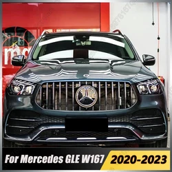 Front Bumper Decor Grill GT Style For Mercedes-Benz GLE C167 W167 Coupe GLE300 350 400 450 2020-2023 Kidney Grille Body Kits