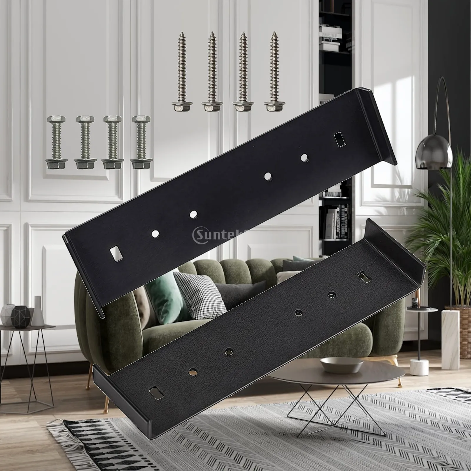 Mailbox Mounting Supplies Heavy Duty Bracket Pair L7.87 W1.97 Inch with Screws for Mailbox Pole Repair and Stand Mailbox Setups