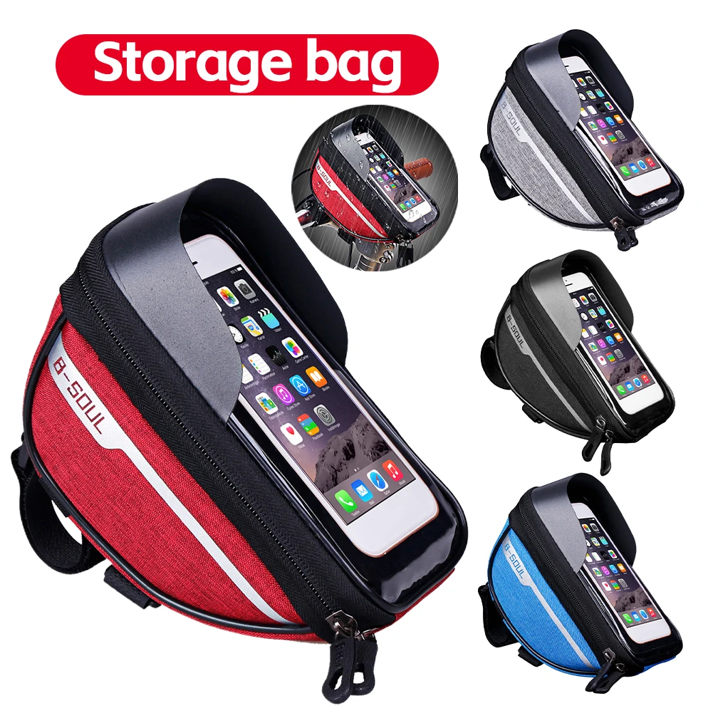 

Bicycle Front Tube Phone Bags Waterproof Touch Screen Cycling Frame MTB Pannier