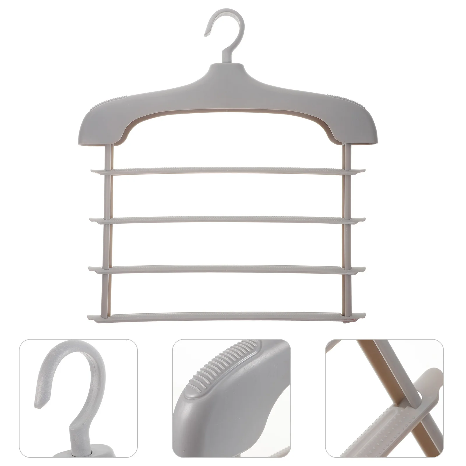 

Hanger Nonslip Layered Pant Rack For Scarf Ties Jeans Trousers Closet Closet Jeans Hangers Organizer Storage Hangers