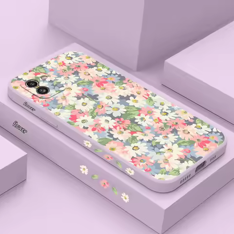 A03 Canvas Flower Silicone Phone Case For Samsung A03 A04 A03S A04S A04E A05 A05S A02S A20S A22 A21S A23 A24 A21 A14 A15 Cover