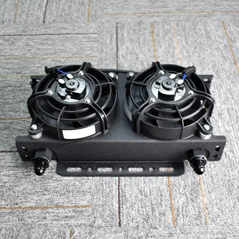 Universal British Style 19 Rows Oil Cooler Dual Fan Oil Cooler with Mounting Bracket