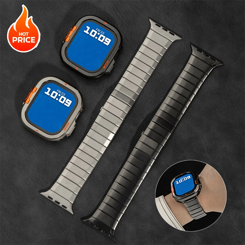 

Роскошный ремешок и корпус из нержавеющей стали для Apple Watch Series 11/10 46 49 мм, металлический сменный деловой ремешок для часов Iwatch Ultra3/2/1