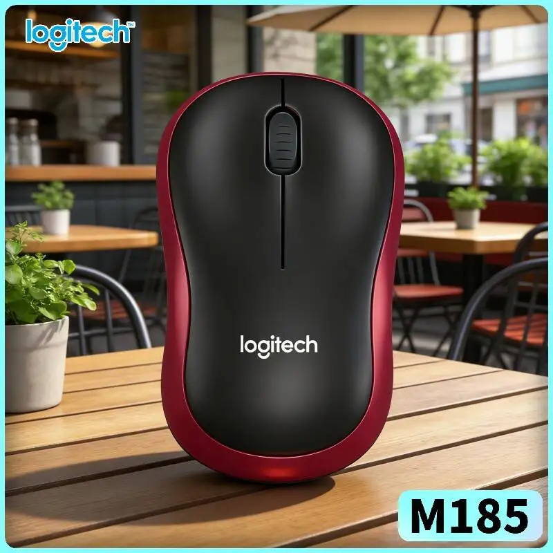 Logitech M185 Must-Travel Mouse Lightweight 3 Buttons Quiet Scroll 10m Range 12-Month Battery On-the-Go Work Tool