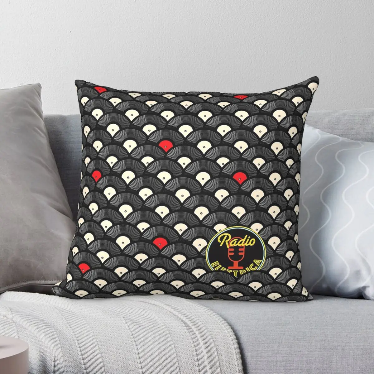 Vinyls Fish Scale Mosaic Pillowcase Polyester Linen Velvet Printed Zip Decorative Pillow Case Car Cushion Cover