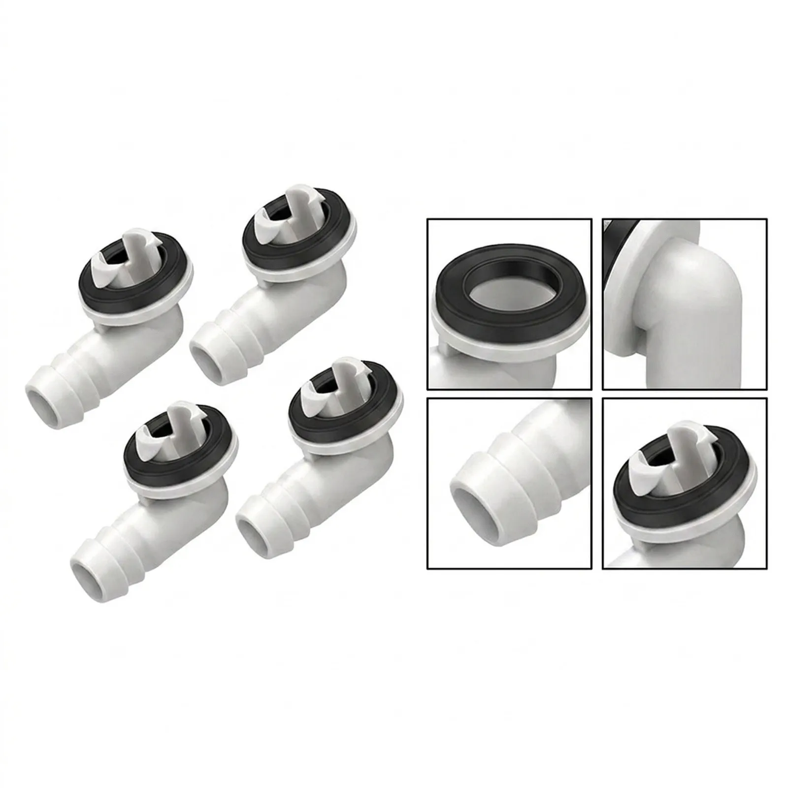 4pcs 15mm Conditioning Drain Nozzle Connector 1.8 Inch PVC Drip Fitting Adapter For Home AC Outdoor Unit Drainage System