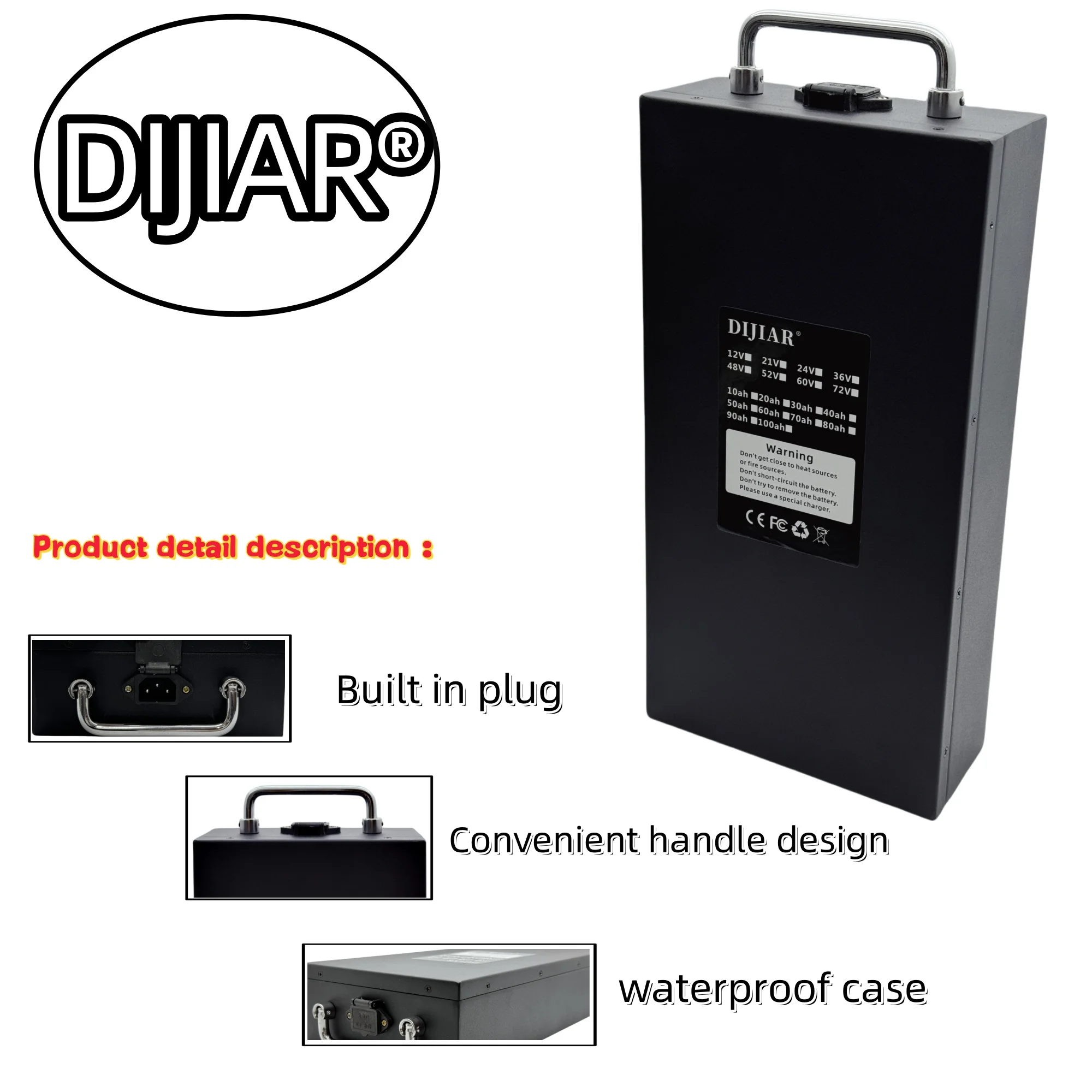 شحن جوي مجاني، بطارية ليثيوم Harley 18650 جديدة تمامًا 72 فولت 20AH-100AH، غلاف مقاوم للماء، متوفرة في المخزون، + شاحن BMS 40AH + #4