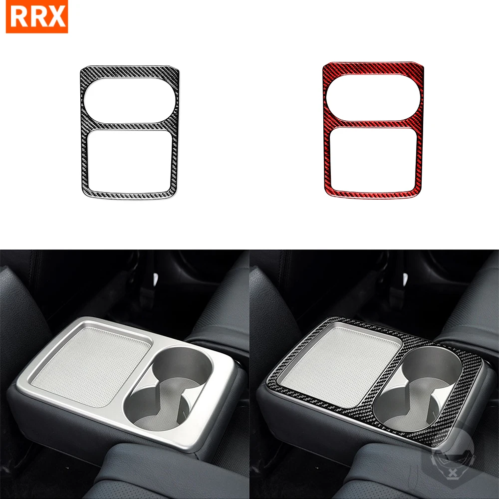 

For Subaru Forester 2013-2018 Car Rear Drain Cup Beverage Phone Frame Trim Cover Carbon Fiber Sticker Interior Accessories