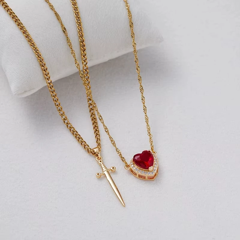 Valentinstagsgeschenk Rote Kristall-Liebeskette Rot Rosa Gold Silber mit echter konservierter Rose Schmuck Geschenkbox-Set – Detail 10