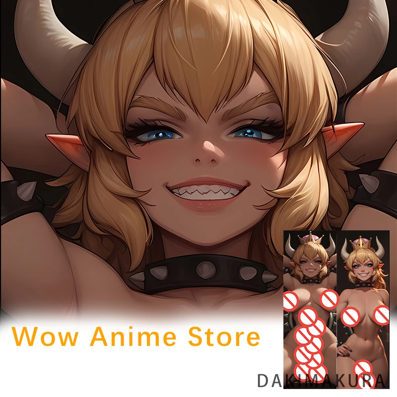 Bowsette Futa Dakimakura Furry 2WAY وسادة حالة العناق.. أنيمي وسادة غطاء الوسادة #5