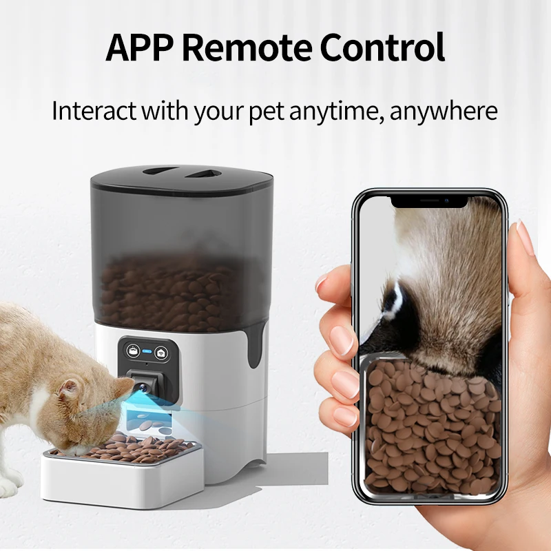 Cat and dog automatic feeder cat pet intelligent timed quantitative feeder cat food dog food feeder can video