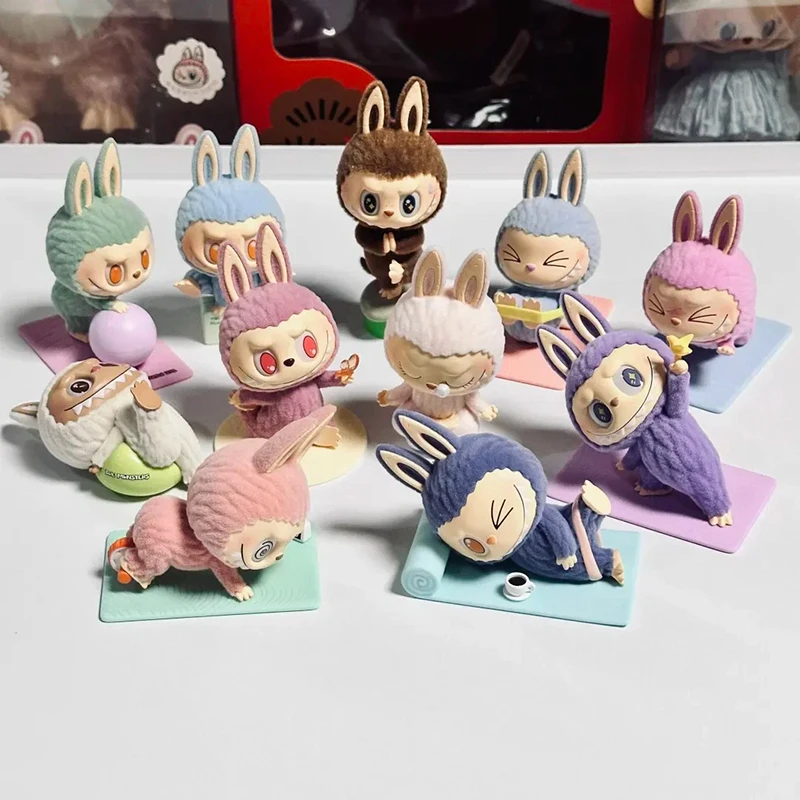 Authentic Blind Box Labubu Lazy Yoga Series Mystery Box Labubu Cute Doll Surprised Toy Collection Tabletop Decoration Friend Gif