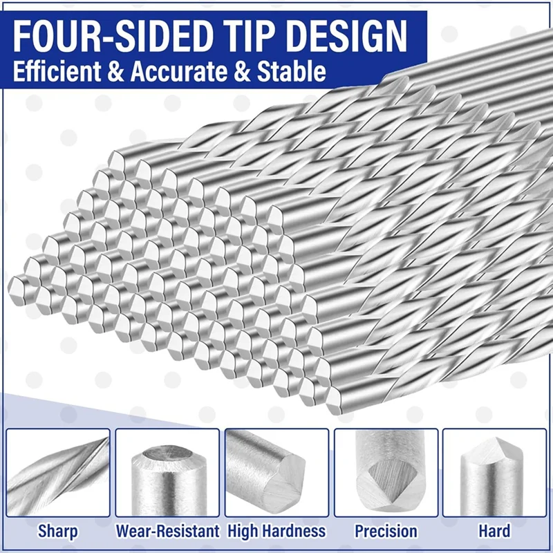 50 Pcs Drywall Bit 1/8 Inch Spiral Saw Tip Cutting Bits Drywall Guide Point Cutting Bits Tools, For Use With Spiral Saw