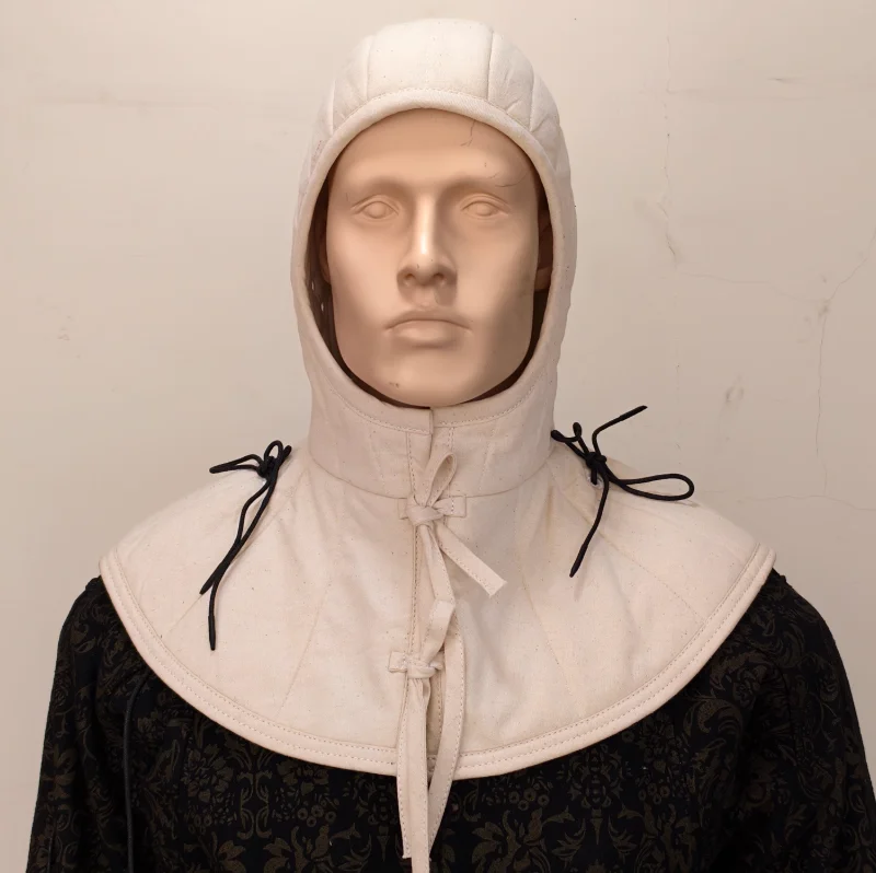 

Medieval Soft Armor Hat Linen Jumpsuit Headband Arming Coif Scarf Shoulder Pad With Padding