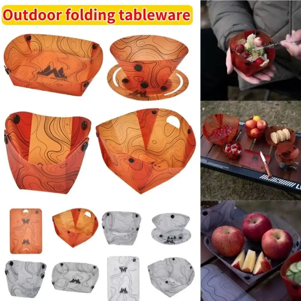 

New Lightweight Foldable Camping Tableware Multi-purpose Heat-resistant Portable Bowl Free Heat-resistant Dinner Plate Picnic