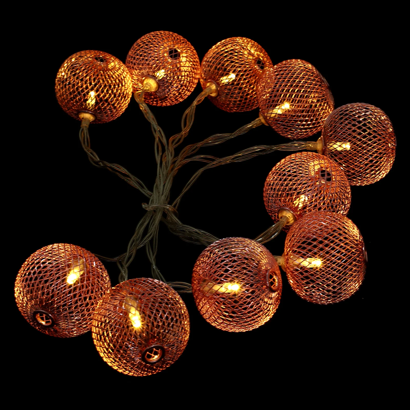 

1Pcs Iron Art Round String Light Unique Christmas Lantern Design Decorative Festival Lamp for Holiday Party Ambiance