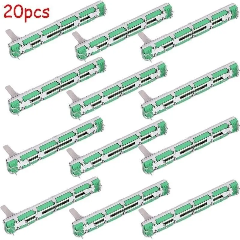 ABQR 20Pcs 75mm Mixer Fader B10K Double Straight Slide Potentiometer Lot