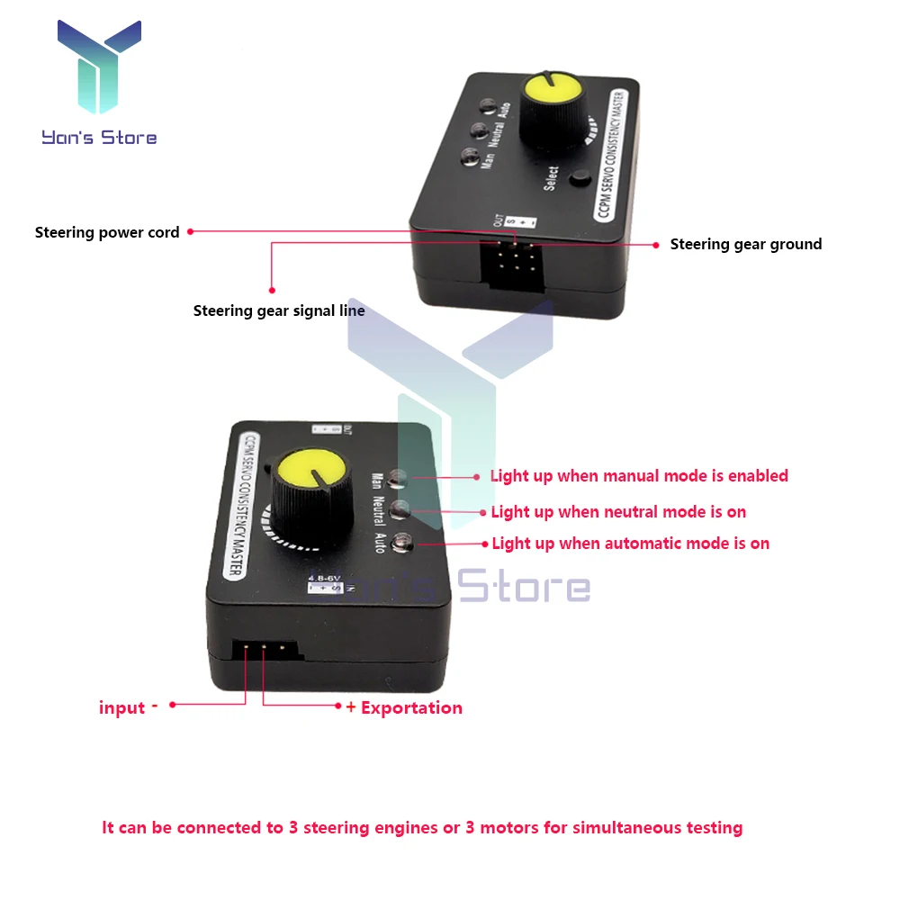 1Pcs DC4.8-6V Multi Servo Tester 3CH ECS Consistency Speed Controler Power Channels CCPM Master Checker RC Drone Parts