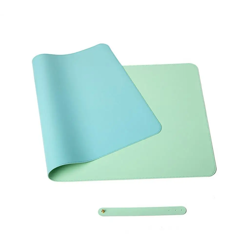 Stain Resistant PVC Mouse Pad Strap Design Faux Leather Decorative Smooth Surface Mouse Cushion Desk Gaming Keyboard Mat