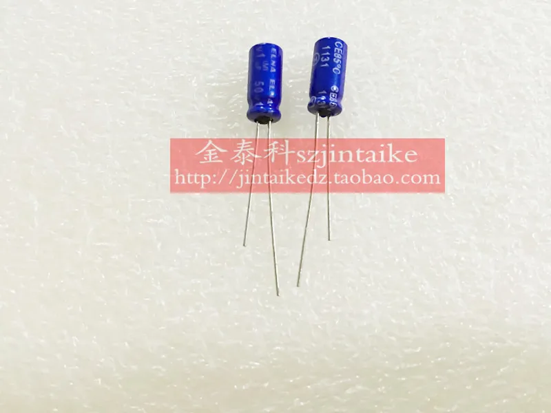 

2020 hot sale 30PCS/50PCS Imported audio capacitor 50V1UF 5X11 RE3 blue robe for electrolysis 85 degrees ELNA free shipping