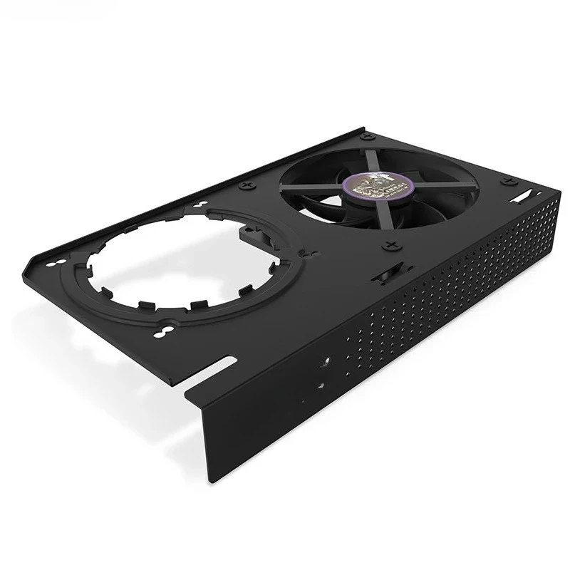 G12 black and white graphics card water-cooled component bracket with integrated graphics card heat sink installed