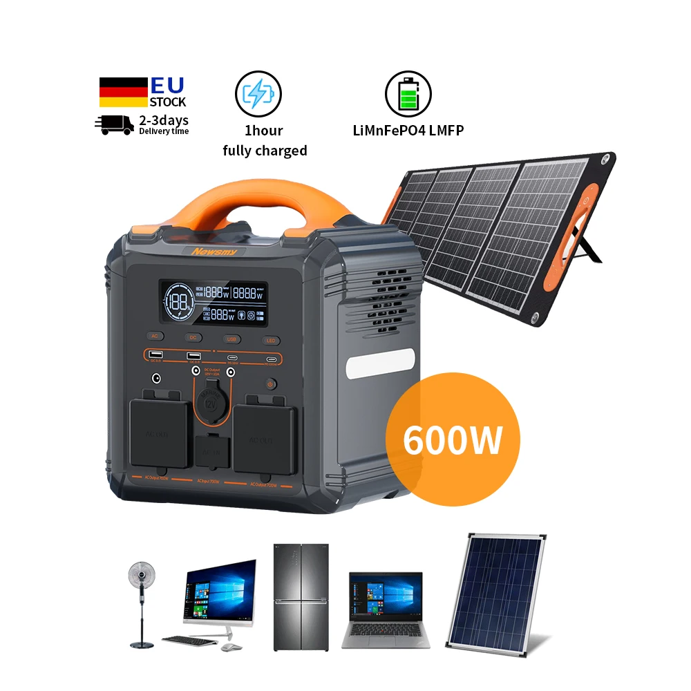 

DIHE All-in one 600W Inverter BMS LiMnFePO4 LMFP Battery Solar Generator Portable power station