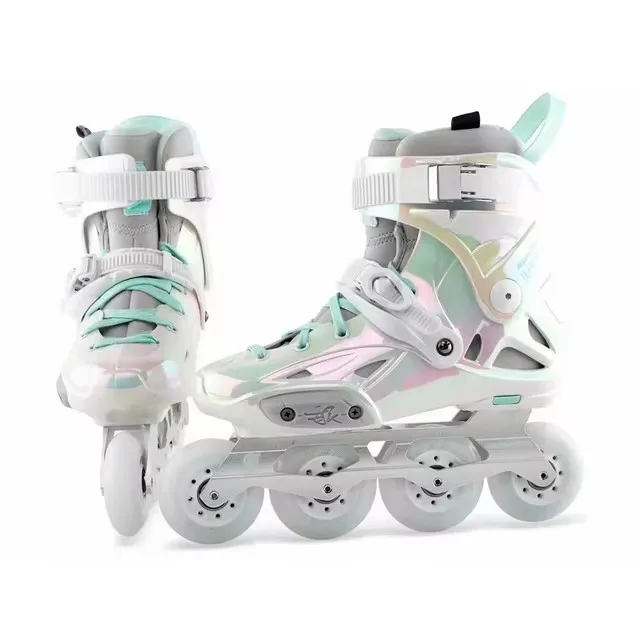 2024 Powerslide Imperial Inline Skates 100% Original Rainbow Color Professional Slalom Roller Free Skating Shoes Sliding Patines