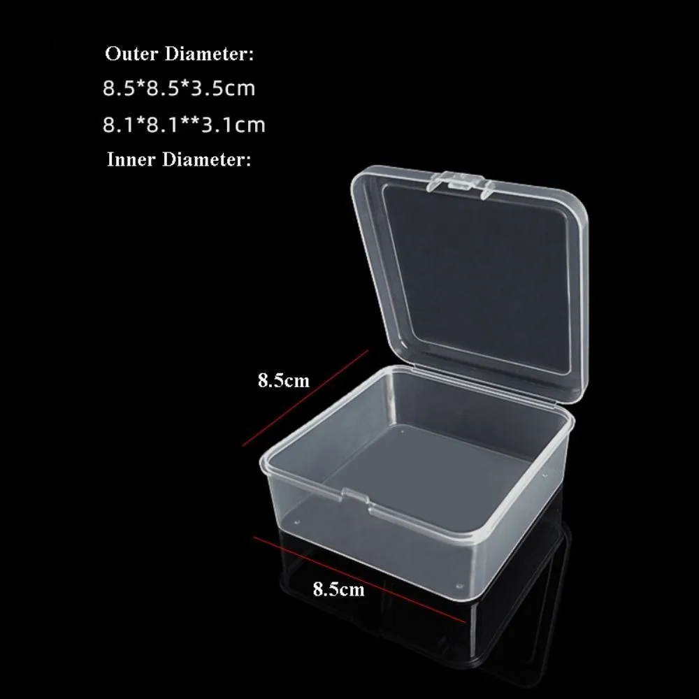 Hot Square Transparent Storage Box Transparent 10 Sizes Jewelry Beads Container Plastic Fishing Tools Accessories Packing Boxes