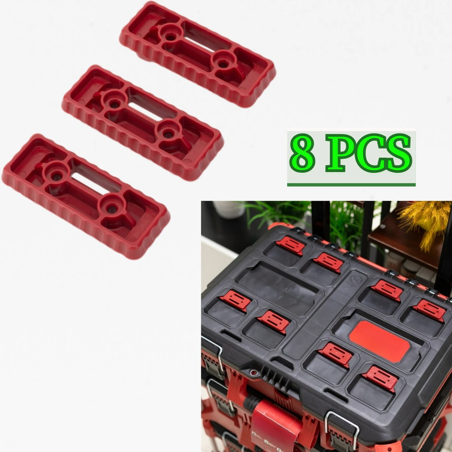 

Suitable for Milwaukee Series Tool Box Stacking Box Mounting Feet Fixed 2-hole Storage Box Connector Accessories 8 Pcs
