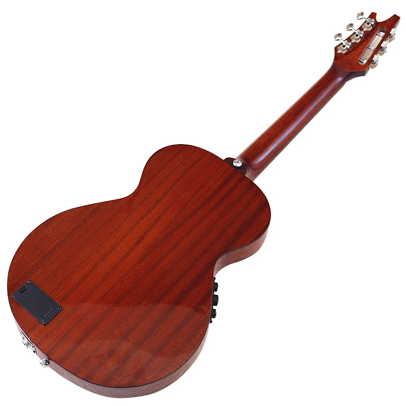 Thin Body Silent Electric Classical Guitar 36 Inch 6 String Silent Nylon Guitar Solid Sapele Body Hand Made Electric Guitar