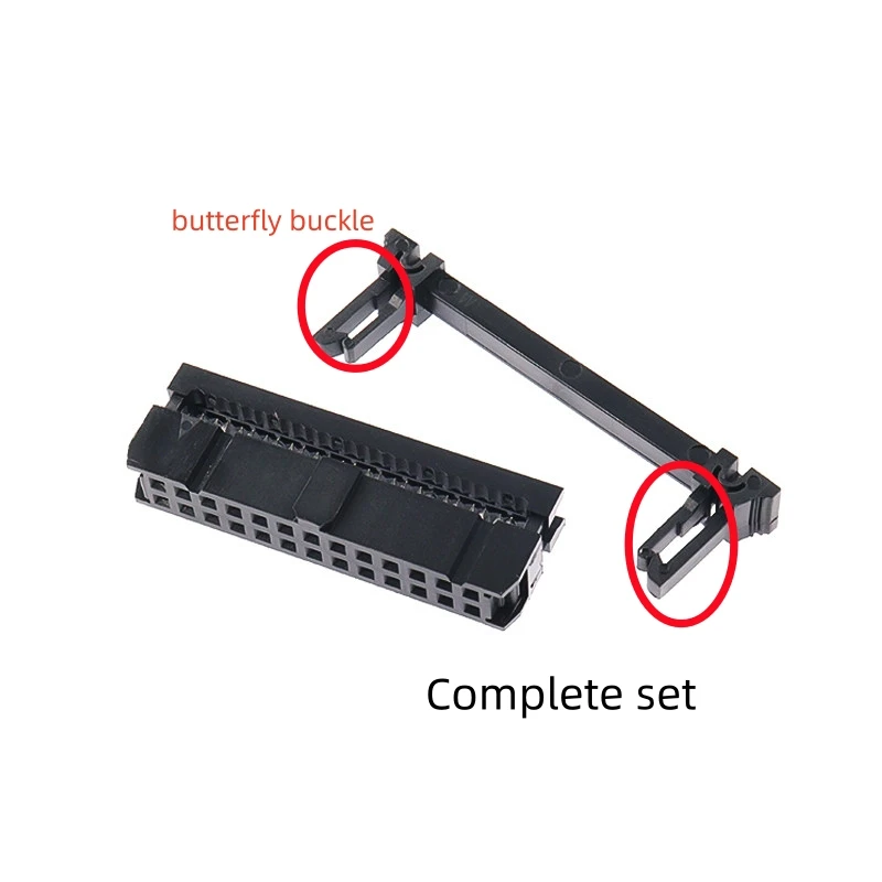 10sets FC2.54mm IDC2.54mm cable crimping head butterfly buckle simple horn plug FC-10P/14/16/20/30/40P
