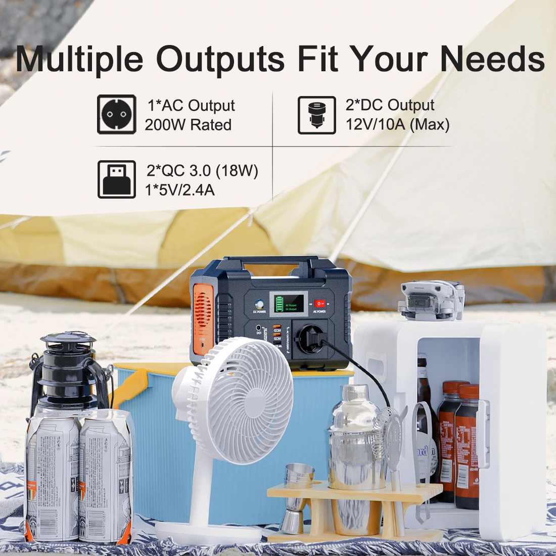 FF Flashfish E200 Portable Power Station 200W 151Wh Solar Generator with Solar Panel 50W Battery Cell Complete Kit Set Series