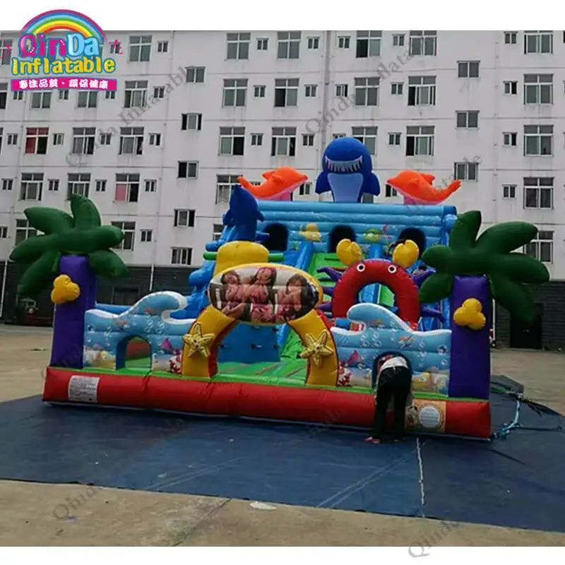 ty Giant Inflatable Combo Bouncer Adult Bouncy Fun City Bouncing Castle For Kids