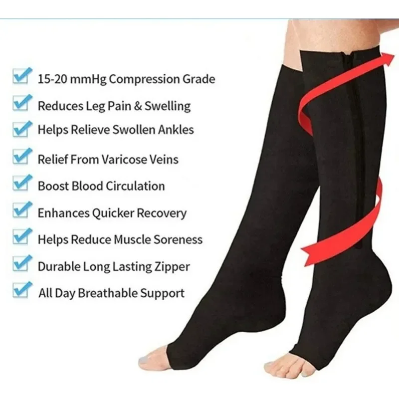 Zipper Compression Support Socks 5