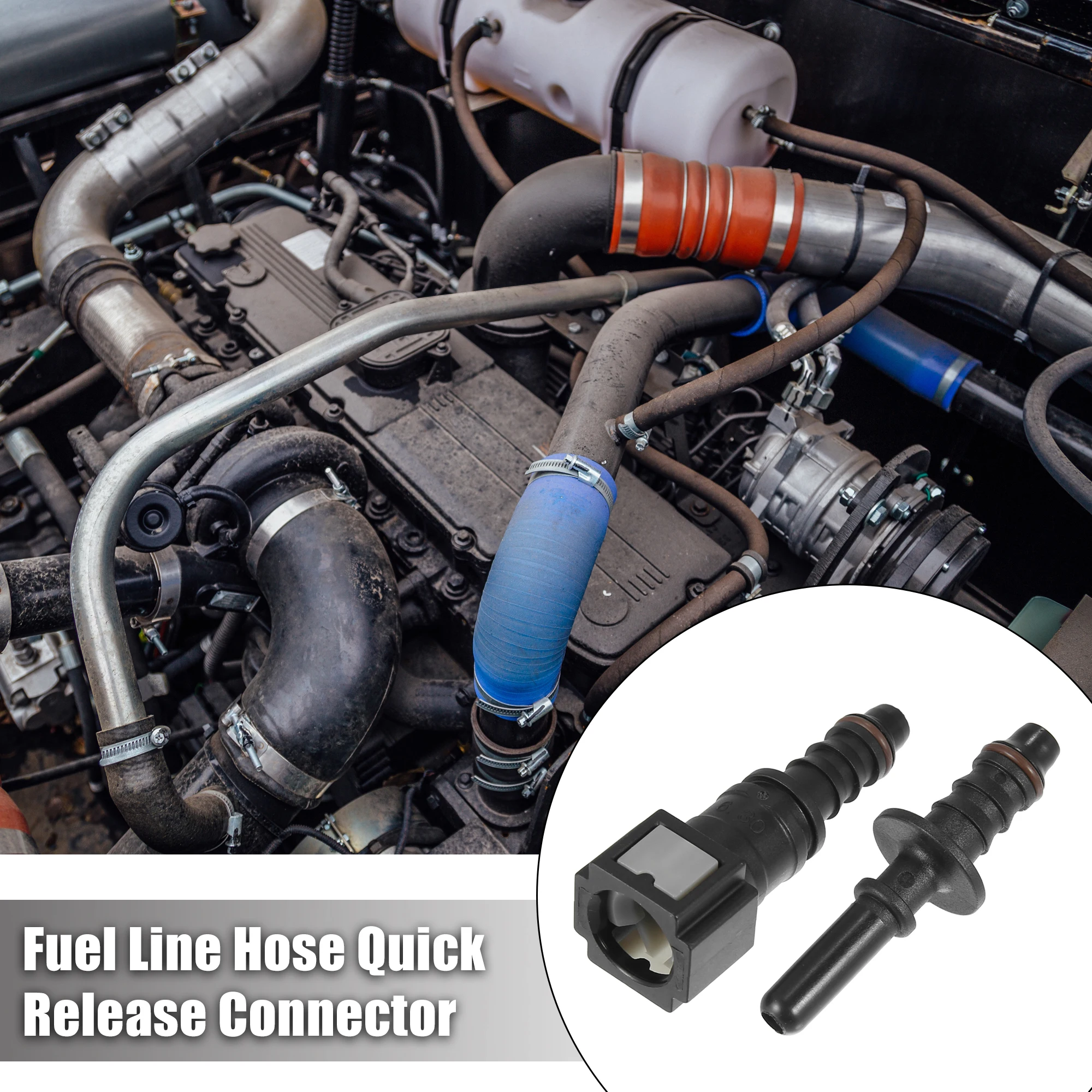 X Autohaux 6.3/7.89/9.49/9.89/11.8/15.82 8mm 10.5mm Fuel Line Hose Quick Release Connector Disconnect Hose Fuel Line Coupler