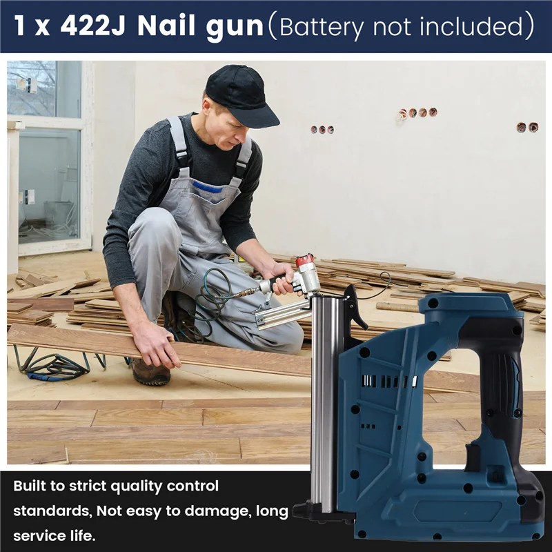 ABJY-422J 네일건 건축 장식용 못총 가구 제작 도구 잠금 스위치 포함 18V 배터리용