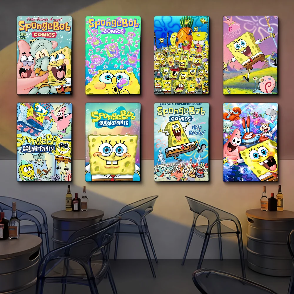 SpongeBob SquarePants Self-adhesive Art Poster Whitepaper Prints Posters Artwork Home Decor