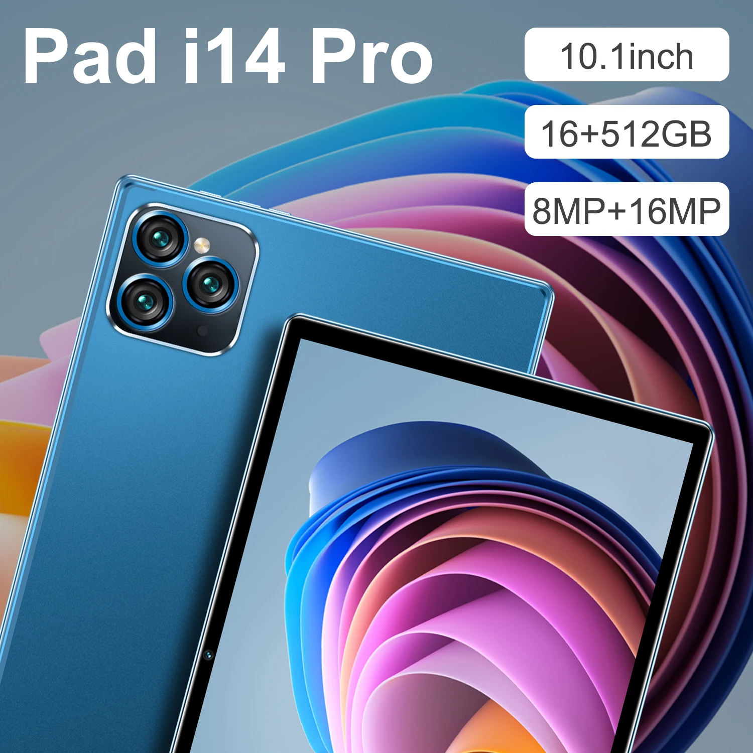 Tableta i14 Pro de 10,1 pulgadas, tablet con pantalla de JDLPB-2, 16GB + 512GB, precio de fábrica, Android, Notebook, WiFi, BT