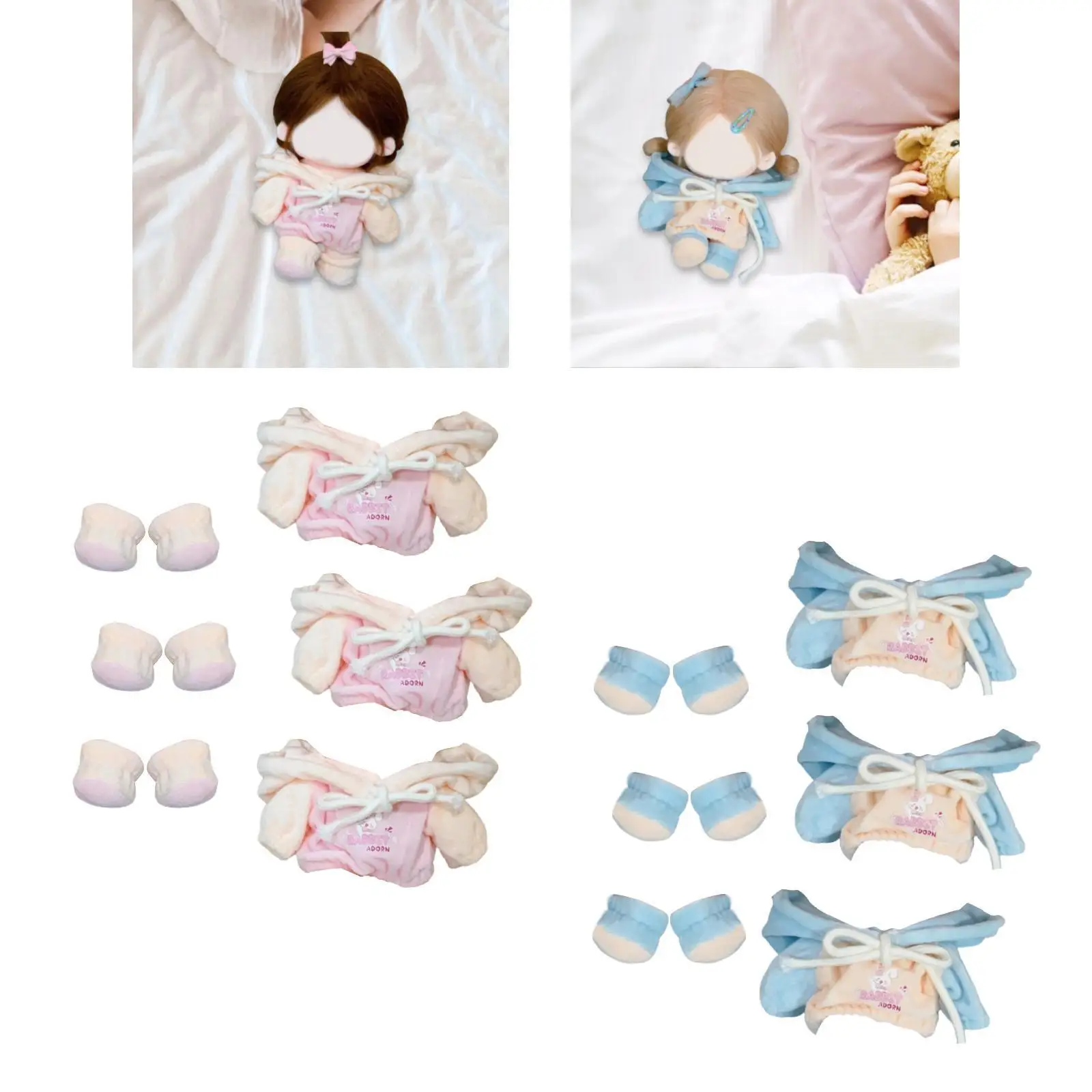 

3x Cotton Doll Hoodie Make Your Own Dolls Long Sleeve Shirts