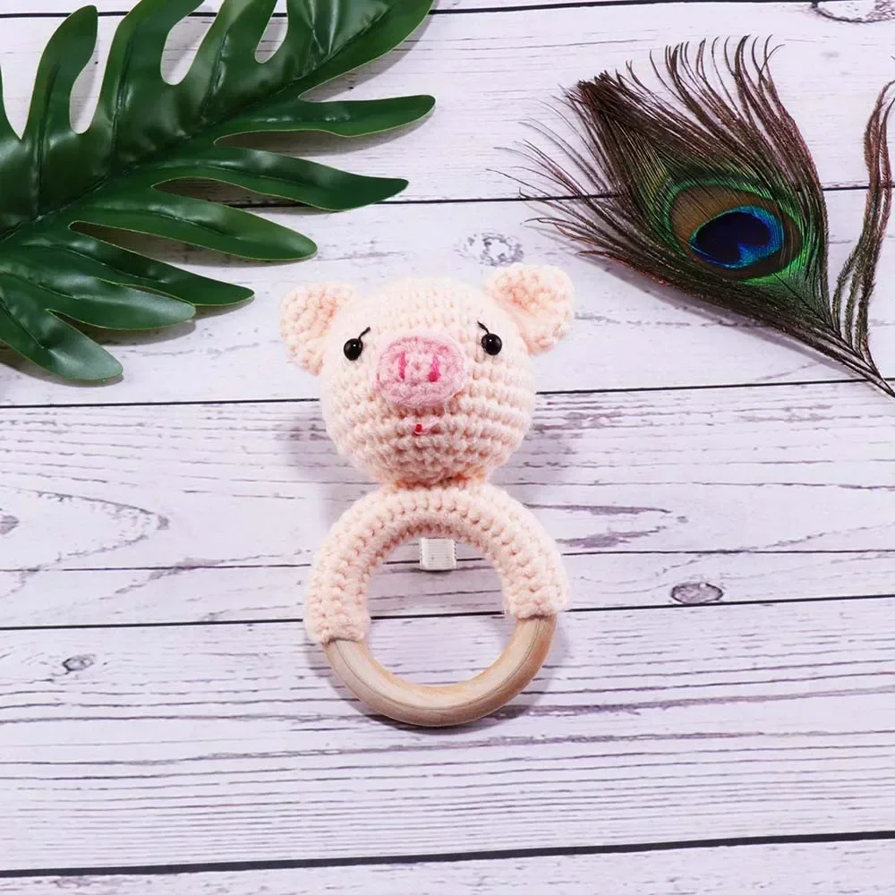 Accesorios de madera para tomar fotos de bebé, pulsera de punto con forma de Animal, regalo de cumpleaños, accesorios de fotografía, recuerdo