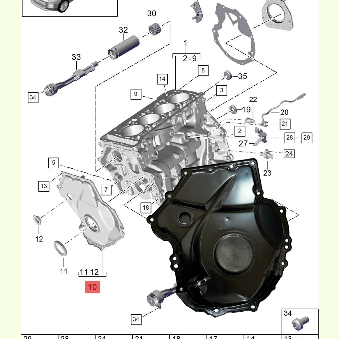 95810921000 06K109210AF Valve mechanism cover for Porsche Cayenne 2018-2024 Porsche Macan 2014-2025