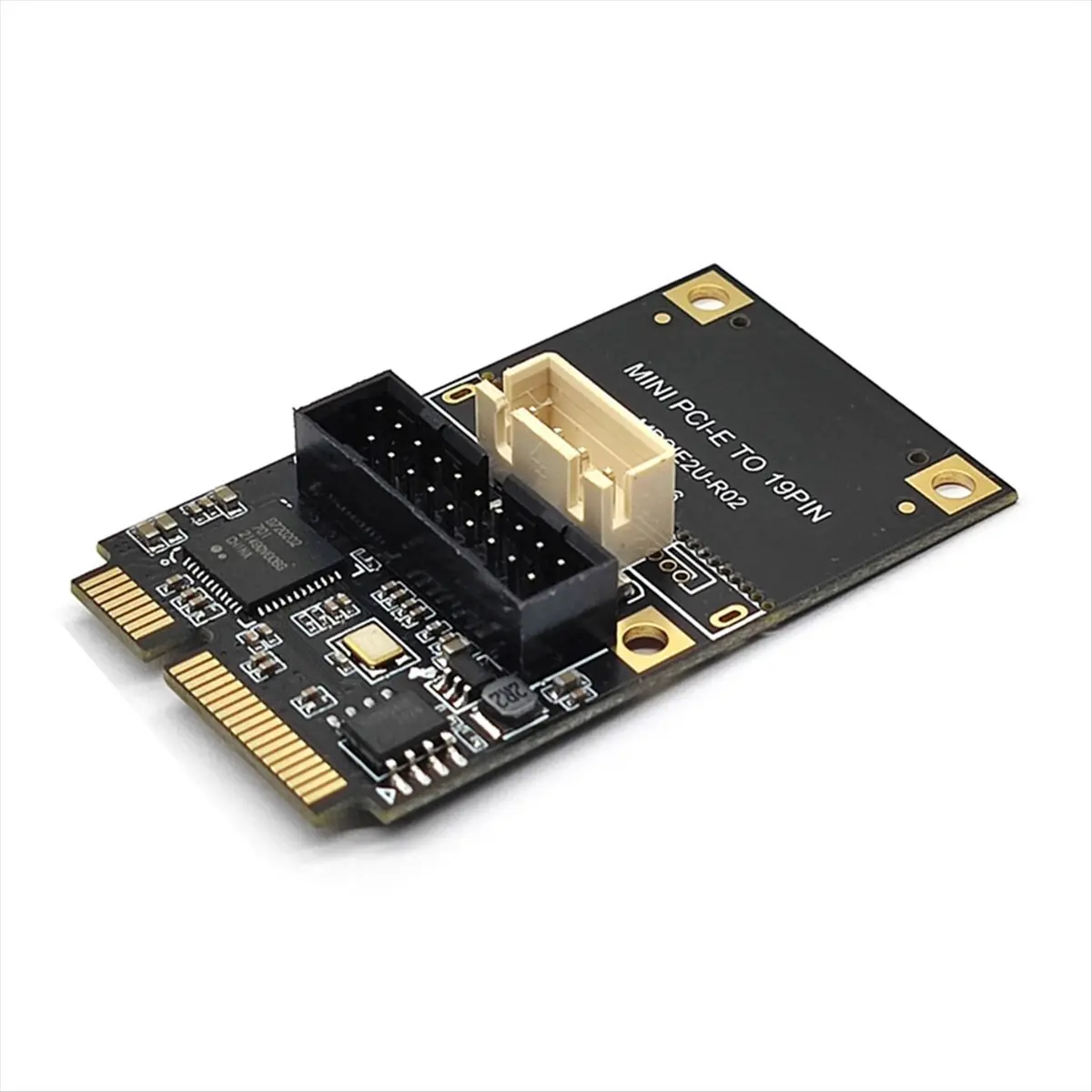 Mini PCIE to 19Pin 2Port USB3.0 Adapter Expansion Card Riser Mini PCI Express to USB 3.0 5Gbps Converter Board-A28R