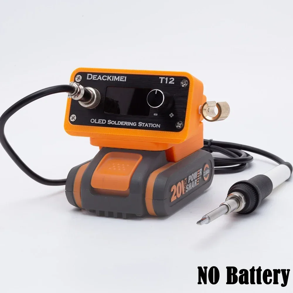 

Cordless OLED T12 Soldering Iron Station For Worx 4PIN 20V Lithium Battery Soldering Station Iron DIY (Battery Not Included)