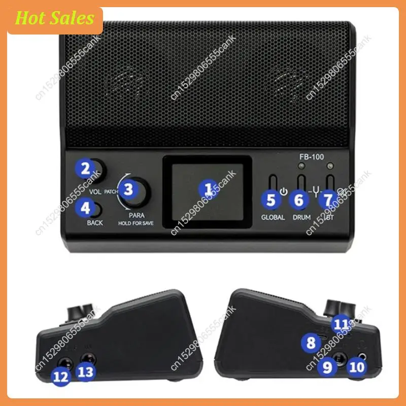 AA05 Multi-Effects Processor Portable Electric Guitar Effect Speaker Bluetooth For Electric Guitar