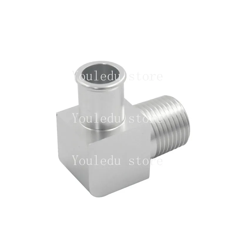 

90 Degree Chrome Intake Manifold Fitting 5/8" Hose To 1/2" NPT Heater #4530