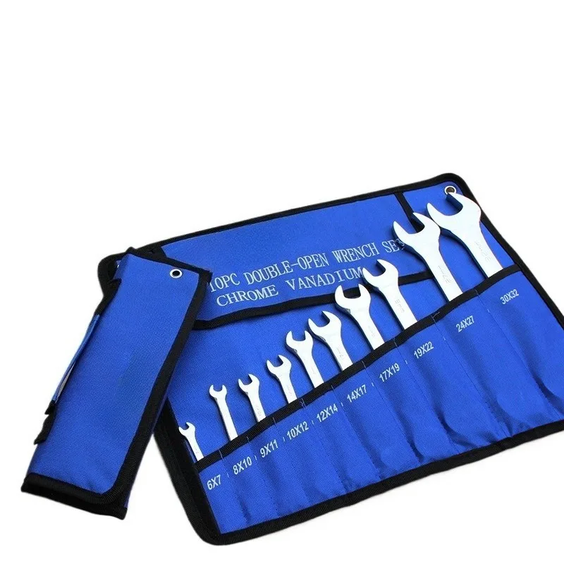 8Pcs Double End Wrench Set 8-32mm Mirror Polished Open and Box End Spanner Dual Purpose Auto Repair Hand Tools