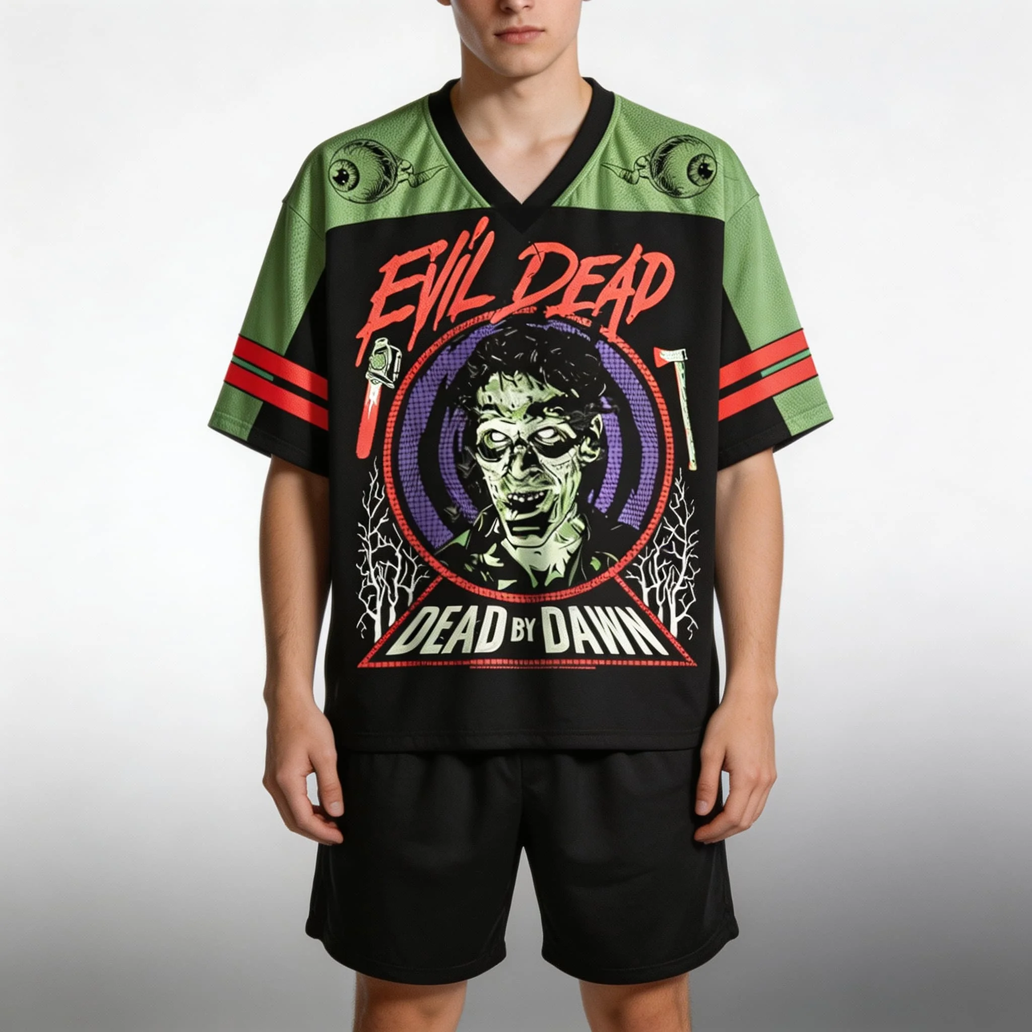 Evil Dead Zombie Eye Axe Horror Summer Jersey Tee Women's Tshirt Kids Tshirt Top Vneck Short Sleeve Quick drying Men's  T Shirt